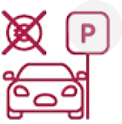 icon.red - ein Auto steht neben einem Verkehrsschild mit einem P drauf und es ist ein Euro-Symbol zu erkennen, welches durchgestrichen ist.